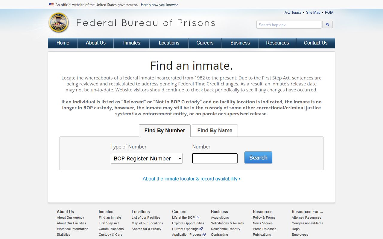 Federal BOP inmate locator for Virginia federal custody searches
