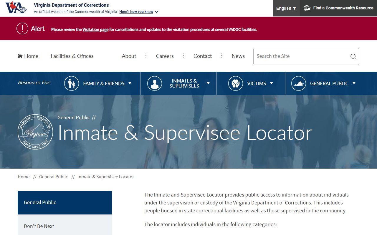 VADOC inmate locator for Virginia inmate searches